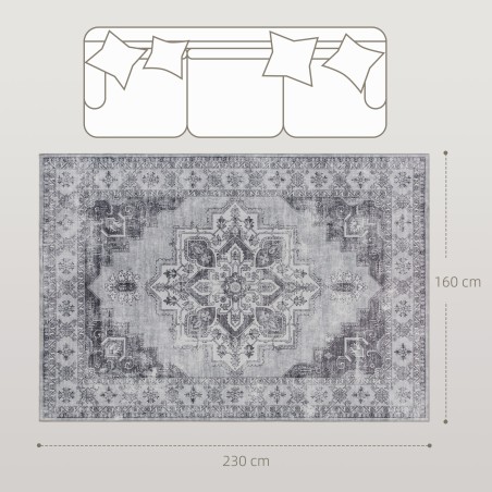 Masinpestav libisemiskindel elutoa vaip 230 × 160 cm, hall