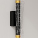 Timmitav metallist LED-seinavalgusti restdisainiga, must