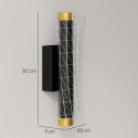 Timmitav metallist LED-seinavalgusti restdisainiga, must