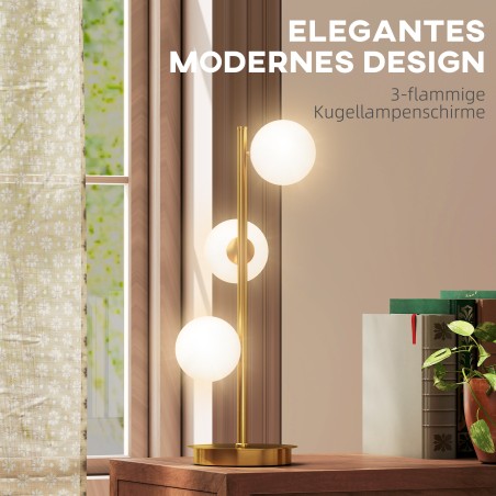 Laualamp 3 kupliga, terasjalga ja G9 soklitega, messing