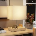 Öölamp USB-pesade, puidust aluse ja panipaikadega, valge