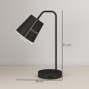 Kahe USB-A ja USB-C ühendusega laualambi komplekt, must