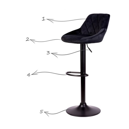 Baaritool nerra seljatoega, must musta alusega | FreshDesign.ee