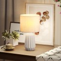 Linase varjuga laua- ja öölamp, klahvlüliti, 22 × 22 × 39 cm, beež