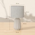 Linase varjuga laua- ja öölamp, klahvlüliti, 22 × 22 × 39 cm, beež