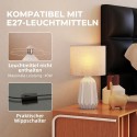 Linase varjuga laua- ja öölamp, klahvlüliti, 22 × 22 × 39 cm, beež