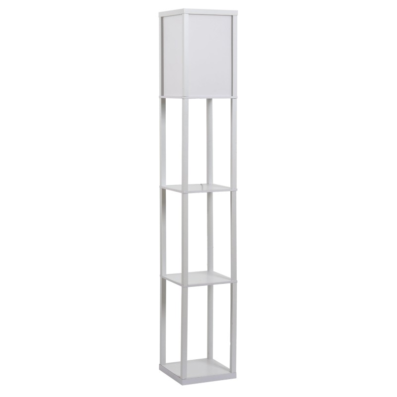 Riiulitega puidust põrandalamp 26 × 26 × 160 cm, pirnita