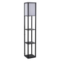 Riiulitega puidust põrandalamp 26 × 26 × 160 cm, pirnita