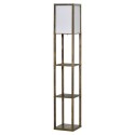 Riiulitega puidust põrandalamp 26 × 26 × 160 cm, pirnita