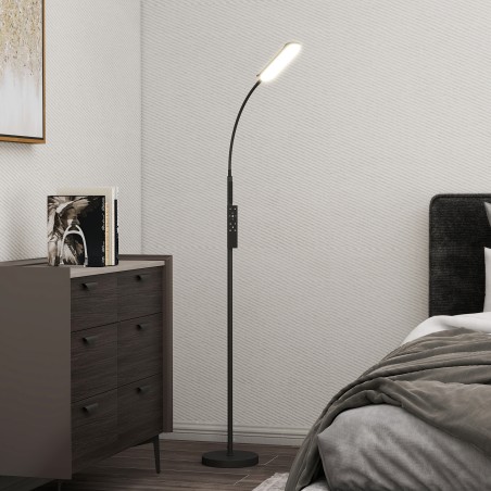 LED-põrandalamp 5 režiimi, mälufunktsiooni ja reguleeritava heledusega, must