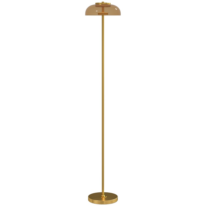 LED-põrandalamp sooja 3000 K valguse ja jalglülitiga, 25 × 25 × 134 cm, messing
