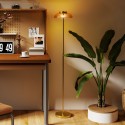 LED-põrandalamp sooja 3000 K valguse ja jalglülitiga, 25 × 25 × 134 cm, messing