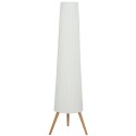 Valge LED-põrandalamp puidust statiivi ja jalglülitiga, 46 × 46 × 153 cm