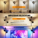 Hämardatav RGB-põrandalamp lugemislambi ja puldiga, 3 pööratavat pead