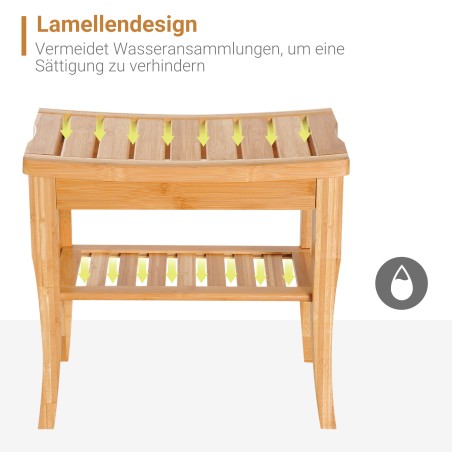 Bambusest dušitool hoiuriiuliga, 47,5 × 26 × 44,5 cm