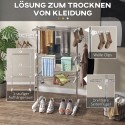 Kokkupandav 3-tasandiline ratastega pesukuivatusrest, hõbevalge