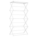 Kokkupandav 8-tasandiline pesurest, metall ja plast, valge, 74 × 35 × 144 cm