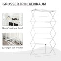 Kokkupandav 8-tasandiline pesurest, metall ja plast, valge, 74 × 35 × 144 cm