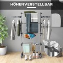 5-tasandiline kokkupandav pesukuivatusrest One-Klick-süsteemiga, hall ja hõbedane