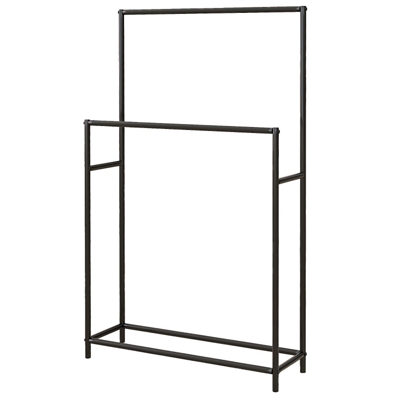 Eraldiseisev roostekindel käterätiredel 2 latiga, 66 × 20 × 110 cm, must