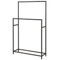Eraldiseisev roostekindel käterätiredel 2 latiga, 66 × 20 × 110 cm, must