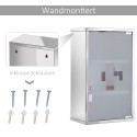 Lukustatav roostevabast terasest ravimikapp klaasukse ja 3 kambriga, 30 × 18 × 50 cm