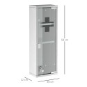 Lukustatav roostevabast terasest ravimikapp, 3 riiulit, 20 × 12 × 58 cm