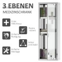 Lukustatav roostevabast terasest ravimikapp, 3 riiulit, 20 × 12 × 58 cm