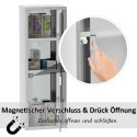 Lukustatav roostevabast terasest ravimikapp, 3 riiulit, 20 × 12 × 58 cm