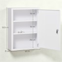 Lukustatav terasest meditsiinikapp kolme sektsiooniga, valge, 40 × 15 × 53,5 cm