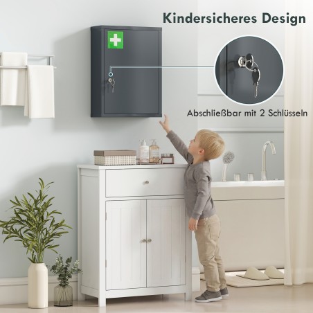 Seinale paigaldatav lukustatav terasest ravimikapp 40 × 15 × 53,5 cm
