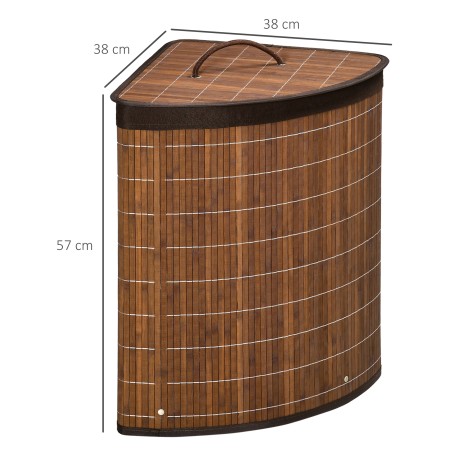 Pesukorv kaanega, 55 l, 38 × 38 × 57 cm, pruun