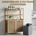 Bambusest pesukapp kallutusfunktsiooni, 2 eemaldatava korvi ja 3 riiuliga