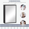 Terasest peegelkapp kolme riiuliosa ja pehmelt sulguvate hingedega, must, 40 × 15 × 60 cm