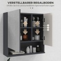 Vannitoakapp peegelukse ja reguleeritavate riiulitega, valge