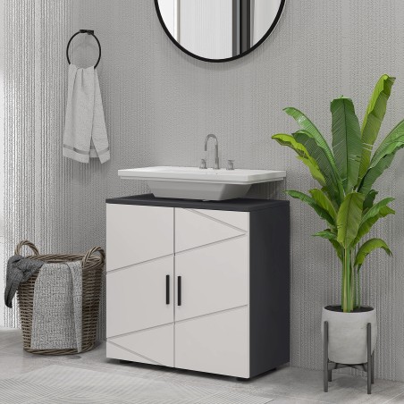 Valamu aluskapp 2 tasandiga, puit, helehall