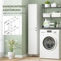 Seinale kinnitatav vannitoakapp 6 riiuliga, MDF, valge