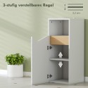 Kitsas vannitoakapp reguleeritavate riiulite ja avatud lahtriga, valge, 30 × 30 × 71,5 cm
