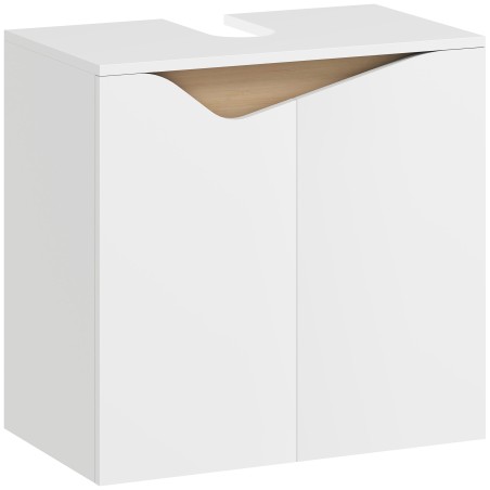 Valamu aluskapp Soft-Close-ustega, valge, 60 × 35 × 57,9 cm