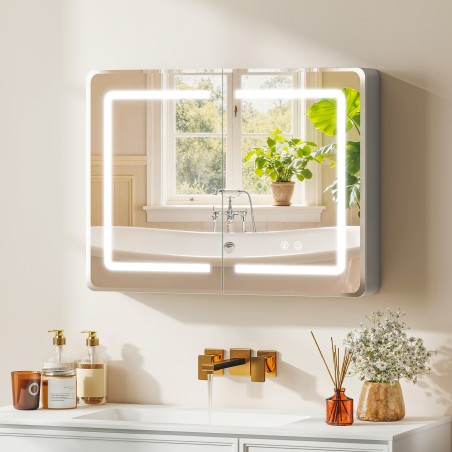 LED-valgustusega vannitoa peegelkapp 60 × 80 cm, uduvastane, hämardatav
