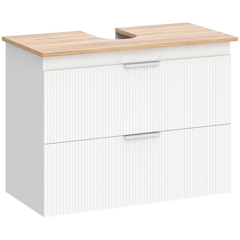 Vannitoa aluskapp kahe suure sahtliga valamule, 80 cm, valge