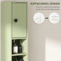 Kitsas roheline vannitoakapp 20 × 20 × 180 cm, sahtli ja 4 avatud riiuliga