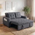 2-kohaline diivanvoodi velvetise katte, 2 padja ja küljetaskutega, 157 × 190 cm, tumehall