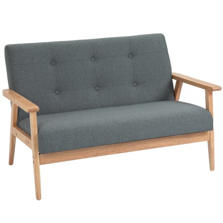 2-kohaline diivan 115 cm, linase välimusega, tumehall