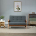 2-kohaline diivan 115 cm, linase välimusega, tumehall