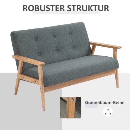 2-kohaline diivan 115 cm, linase välimusega, tumehall
