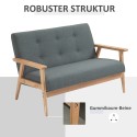 2-kohaline diivan 115 cm, linase välimusega, tumehall