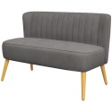 Retrostiilis kahekohaline diivan puidust jalgadega, 117 × 56,5 × 77 cm, tumehall