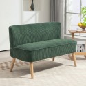 2-kohaline roheline sametise polüesterkattega diivan 117 × 56,5 × 77 cm