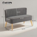 Retrostiilis kahekohaline diivan puidust jalgadega, 117 × 56,5 × 77 cm, tumehall